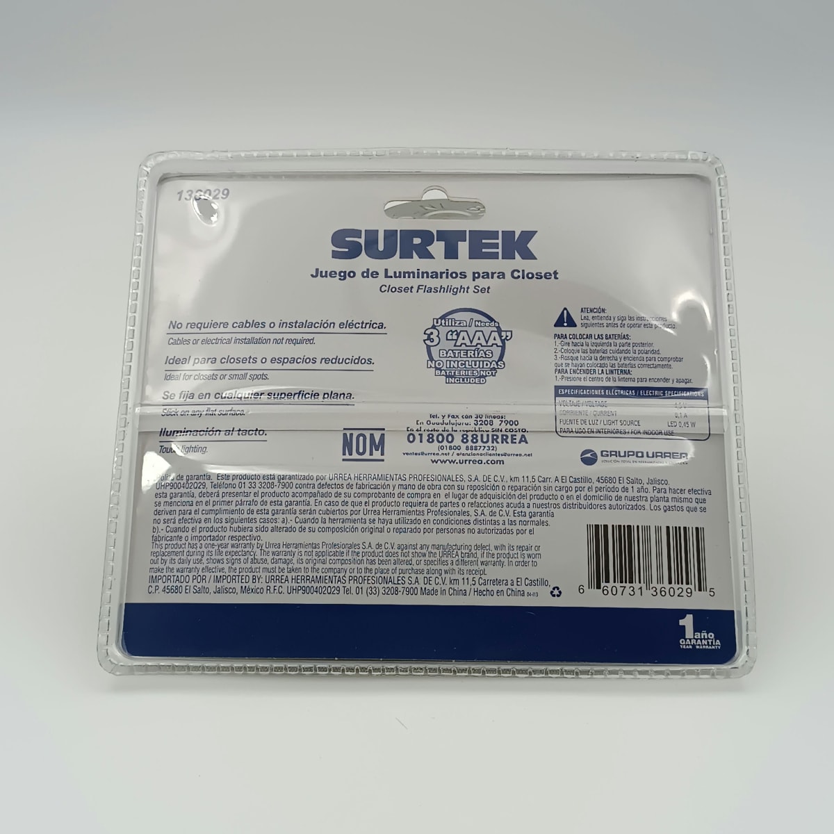 DOS LAMPARAS LED PARA CLOSET 3AAA. -136029-SURTEK-247. 0