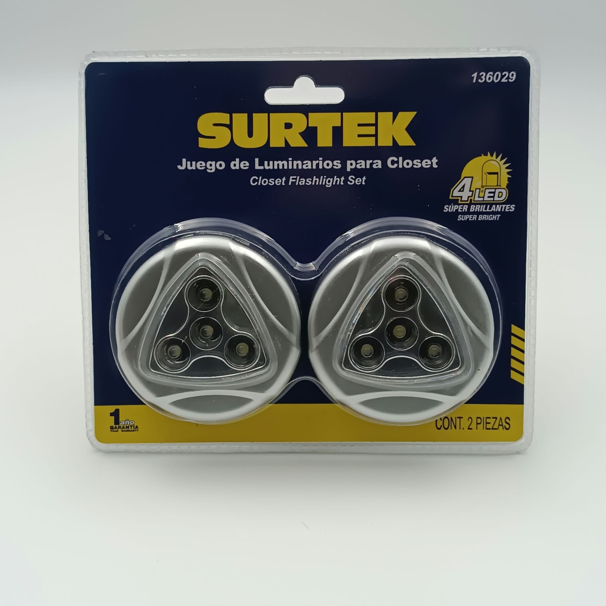 DOS LAMPARAS LED PARA CLOSET 3AAA. -136029-SURTEK-247.2