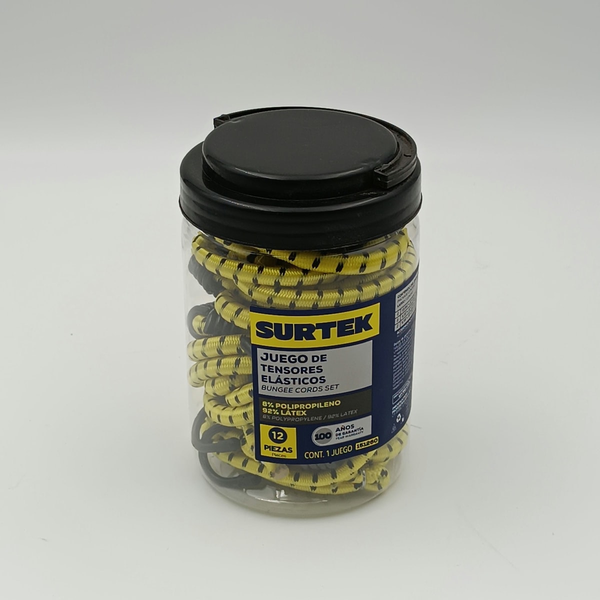 JUEGO DE 12 UNIDADES DE TENSOR ELASTICO 151260 - SURTEK- 0