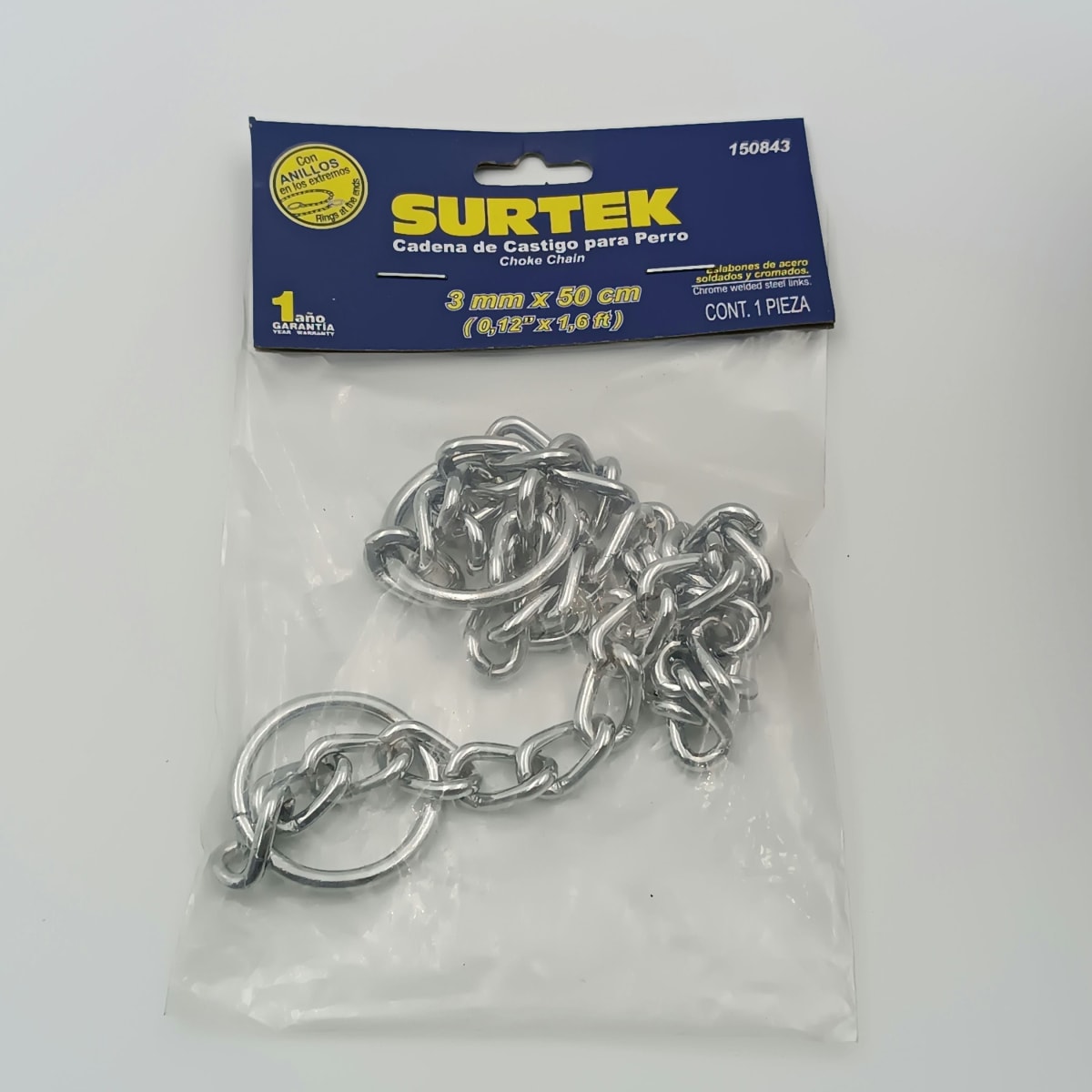 CADENA DE CASTIGO PARA PERRO 3.0 MM X 50 CM. -150843-SURTEK-270. 0