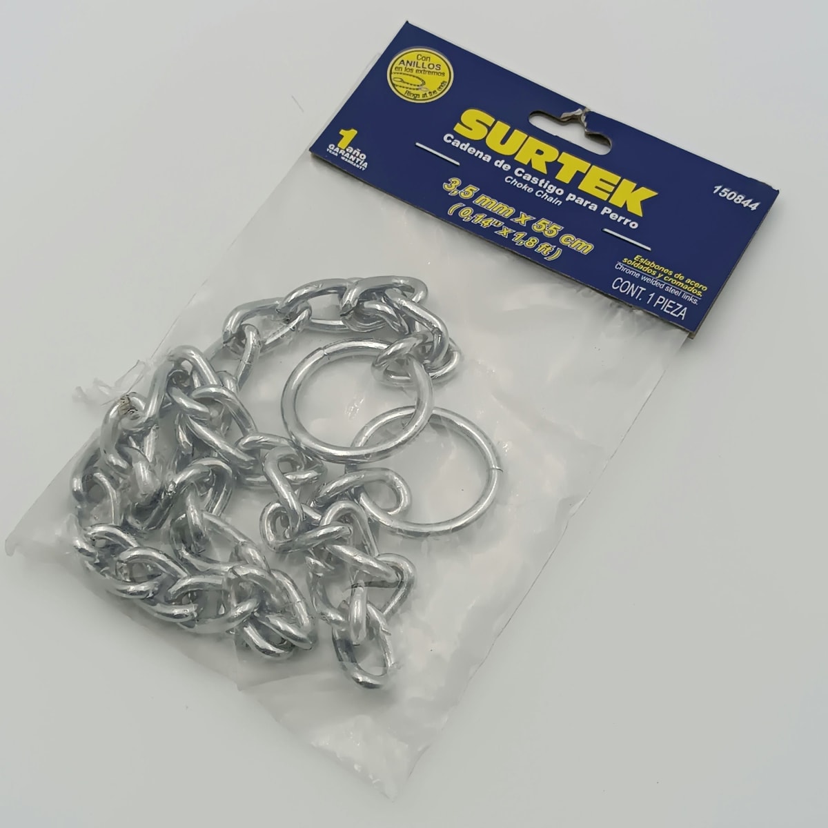 CADENA DE CASTIGO PARA PERRO 3.5 MM X 55 CM. -150844-SURTEK-270.2