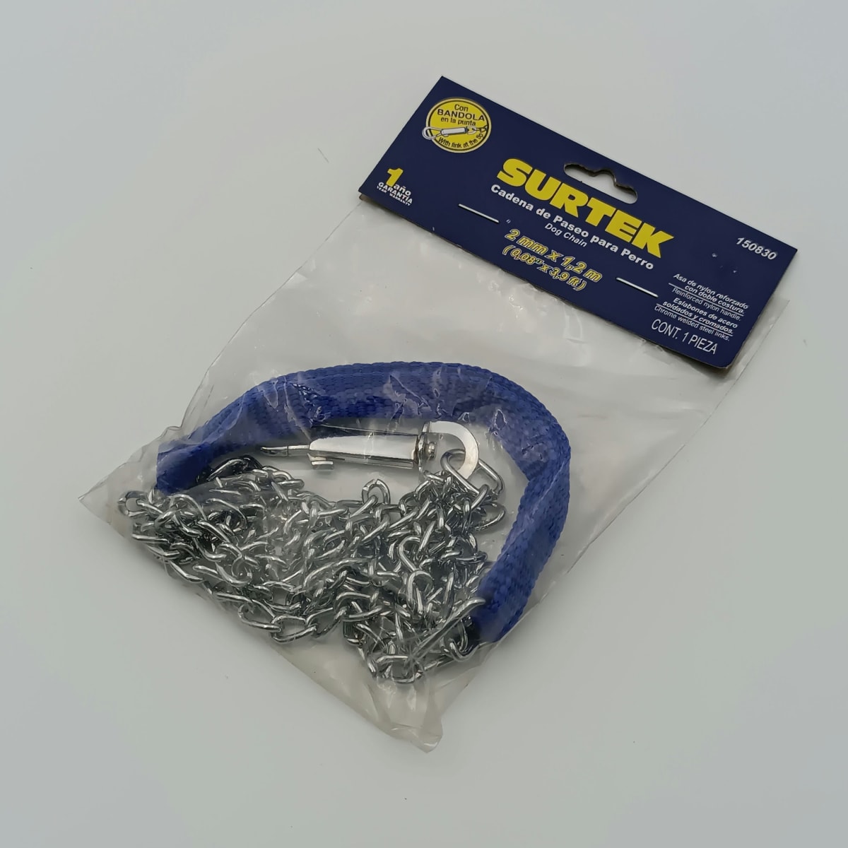 CADENA DE PASEO PARA PERRO 2.0 MM X 1.2 METROS . -150830-SURTEK-270.2