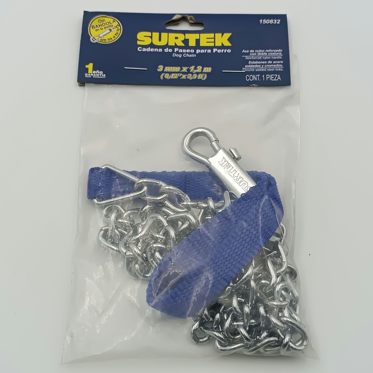 CADENA DE PASEO PARA PERRO 3.0 MM X 1.2 METROS . -150832-SURTEK-270. 0