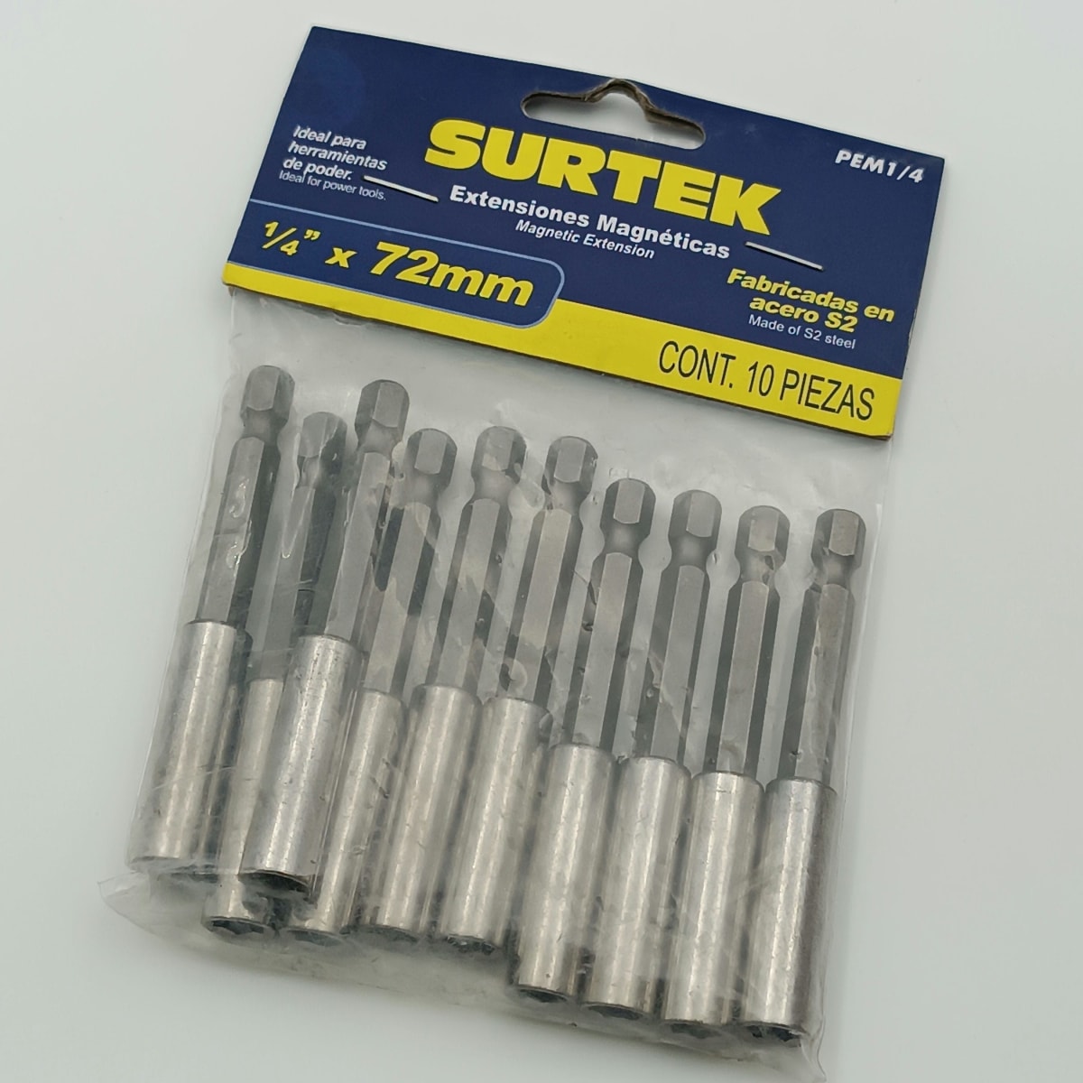 EXTENSION HEXAGONAL CON IMAN Ø 1/4 PEM1/4. SURTEK 127 10UN2
