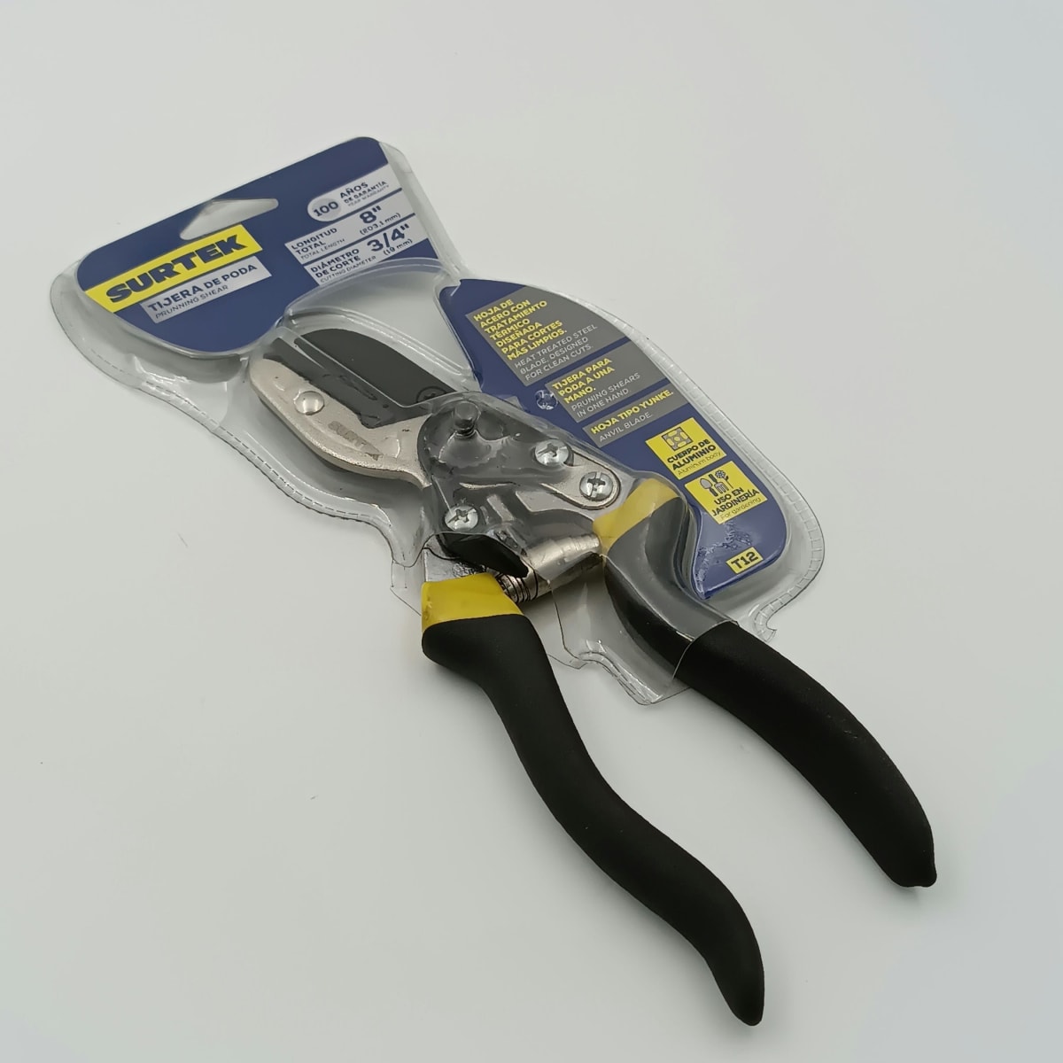 TIJERA PARA JARDINERIA CON CUERPO DE ALUMINIO.CUCHILLA DE YUNKE. 8. T12-SURTEK 0