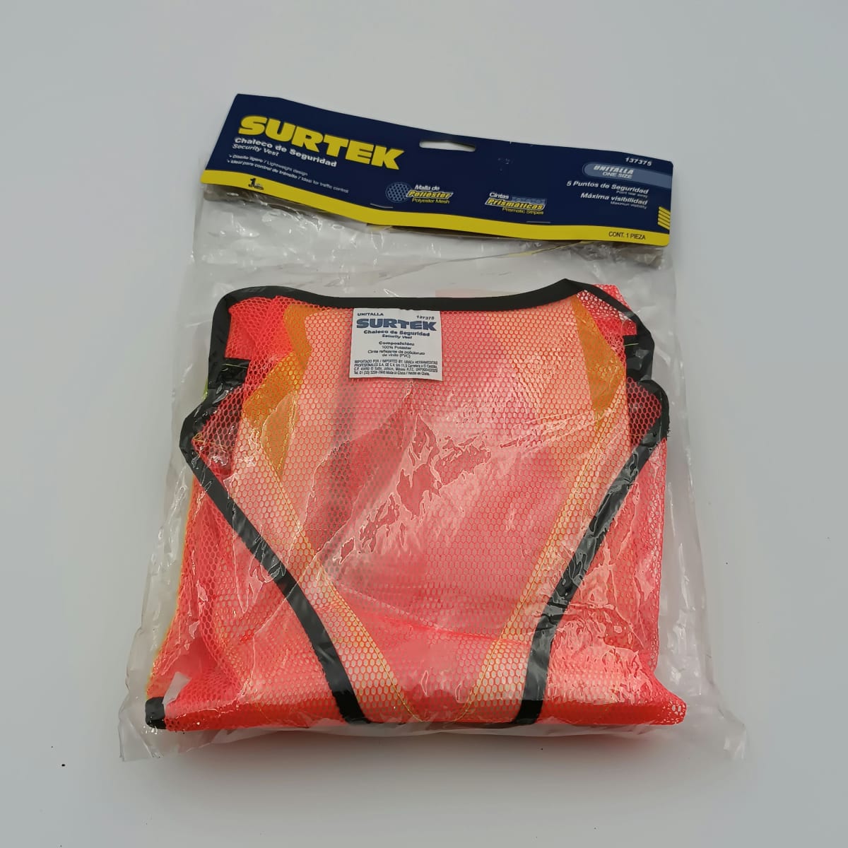 CHALECO DE SEGURIDAD NARANJO . -137375-SURTEK- 0