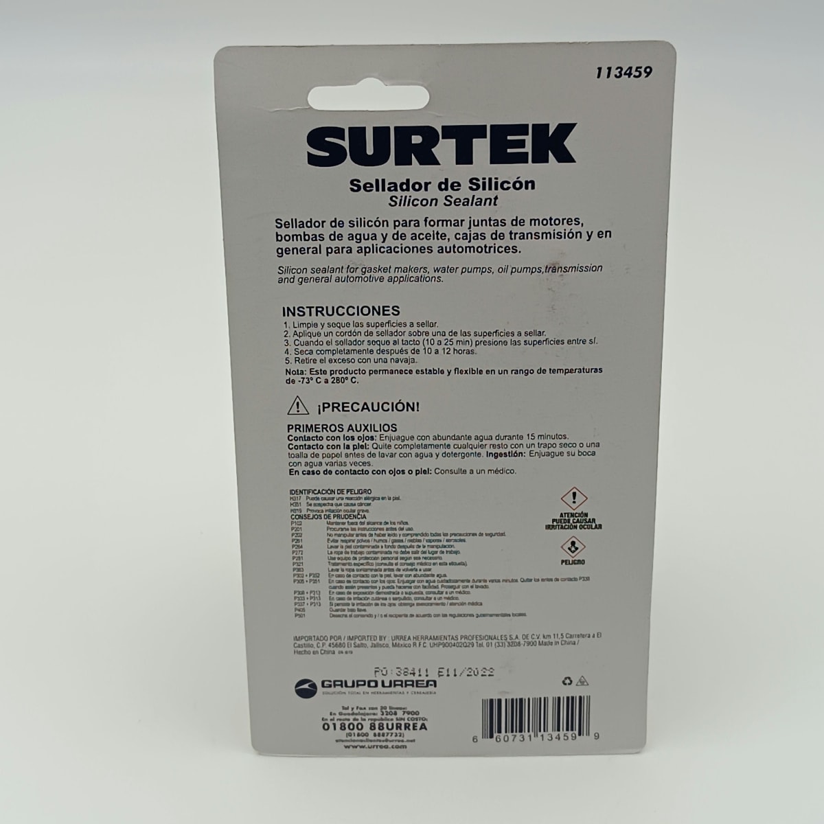 SILICONA PARA ALTA TEMPERATURA COLOR ROJO 70 Gr. 113459. SURTEK 0