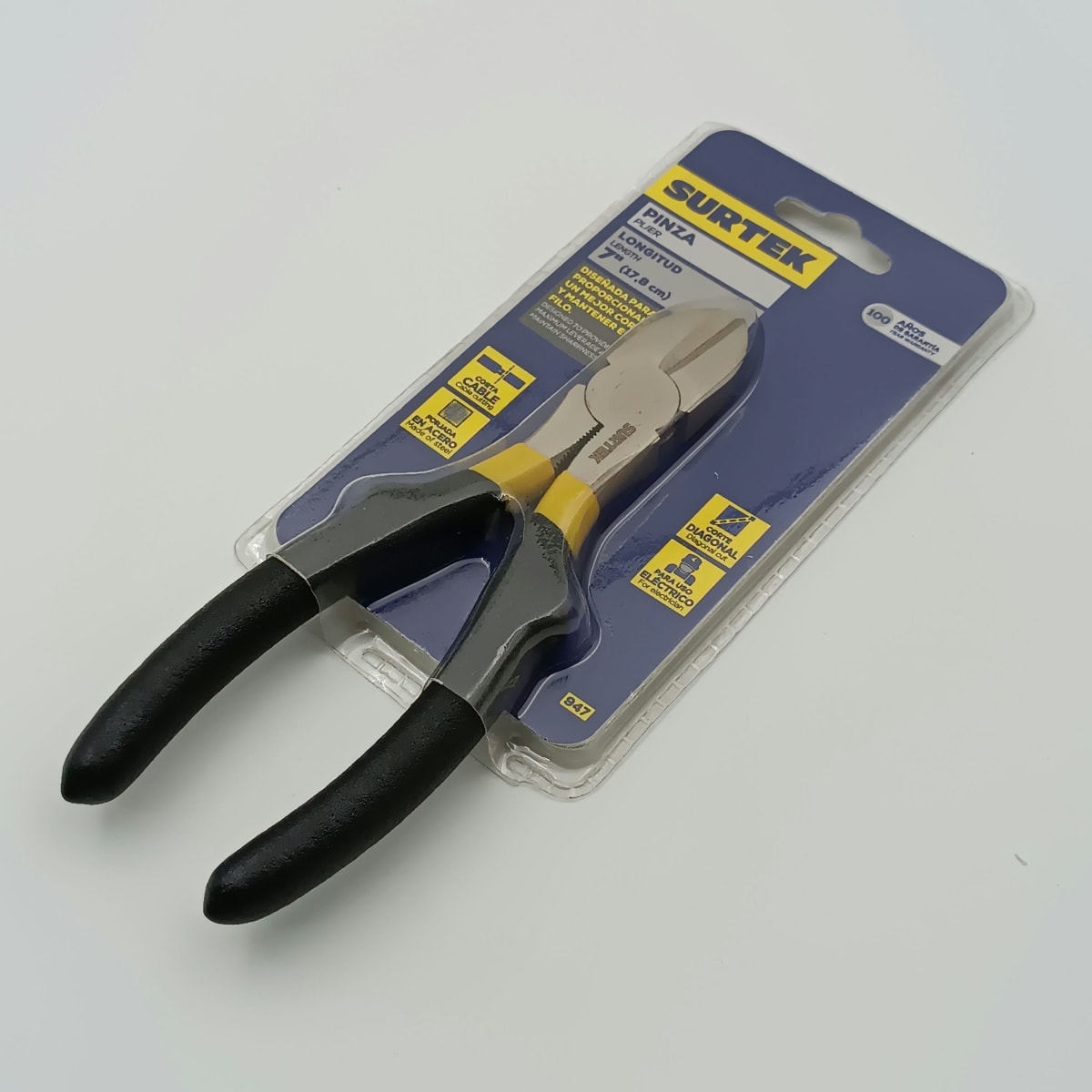 ALICATE ELECTRICISTA 7, CORTE DIAGONAL. 947 SURTEK 0