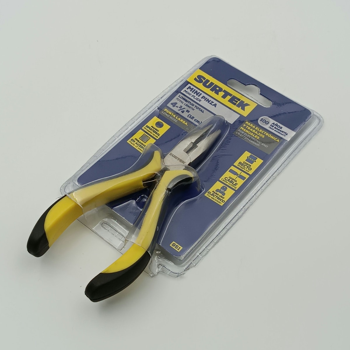 MINI ALICATE PARA ELECTRONICA 4-3/4 CORTE LATERAL. 951 SURTEK 0