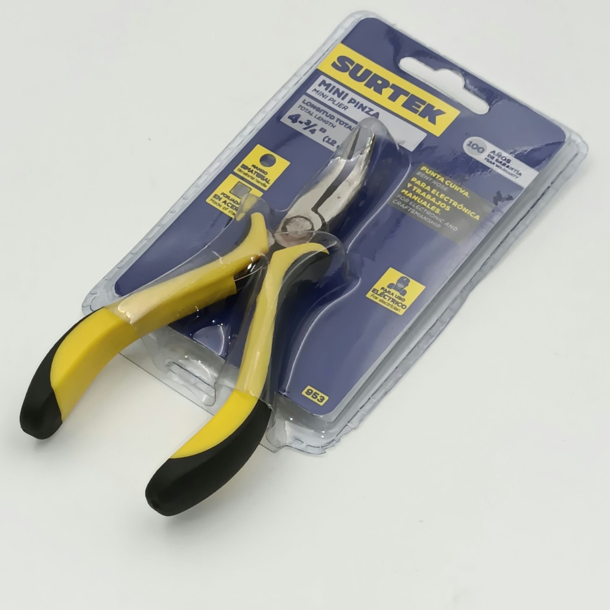 MINI ALICATE PARA ELECTRONICA 4-3/4 PUNTA CURVA. 953 SURTEK 0