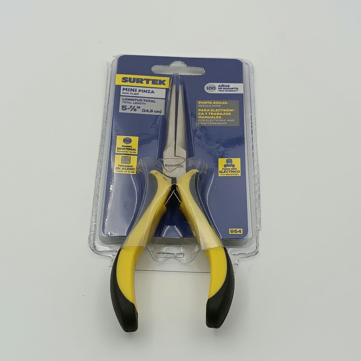 MINI ALICATE PARA ELECTRONICA 5-7/8 PUNTA AGUJA. 954 SURTEK2