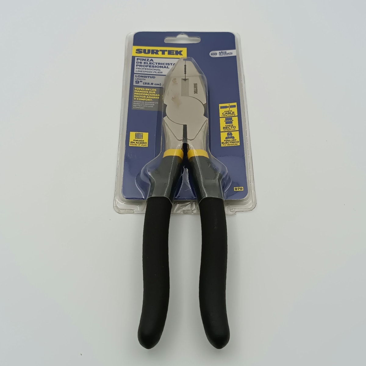 ALICATE PARA ELECTRICISTA 9 CORTE LATERAL NARIZ CUADRADA. 979 SURTEK2
