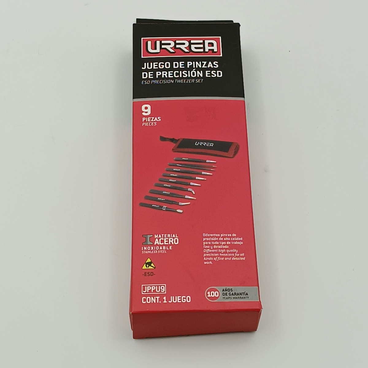 JUEGO DE 9 PINZAS DE PRECISION ESD JPPU9 - URREA-3