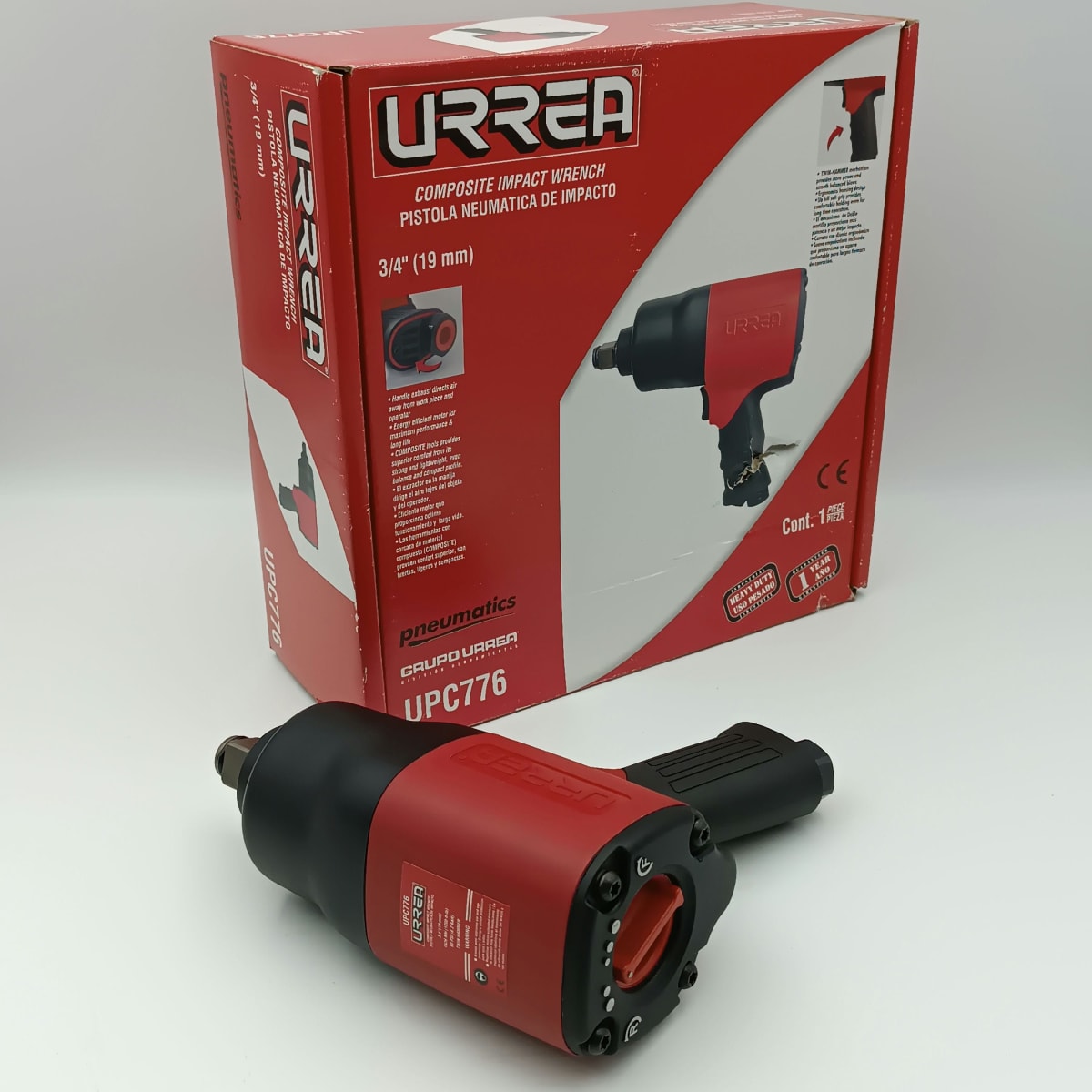 PISTOLA DE IMPACTO NEUMATICA CUADRANTE 3/4, 1200ft-lb -UPC776-URREA-2