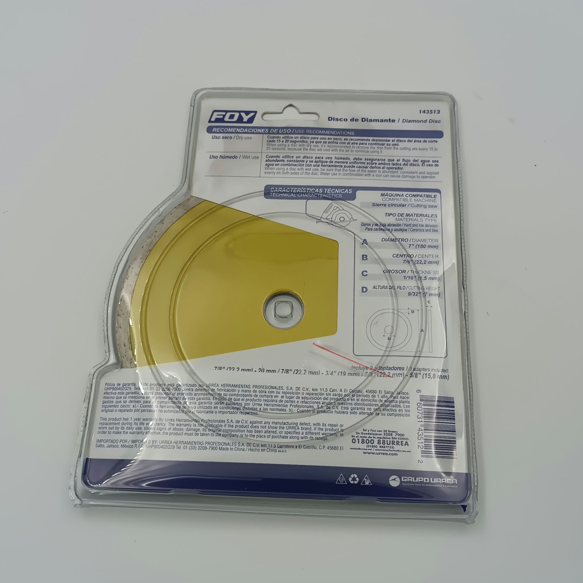 DISCO DIAMANTADO CONTINUO 7 -143512 FOY-2