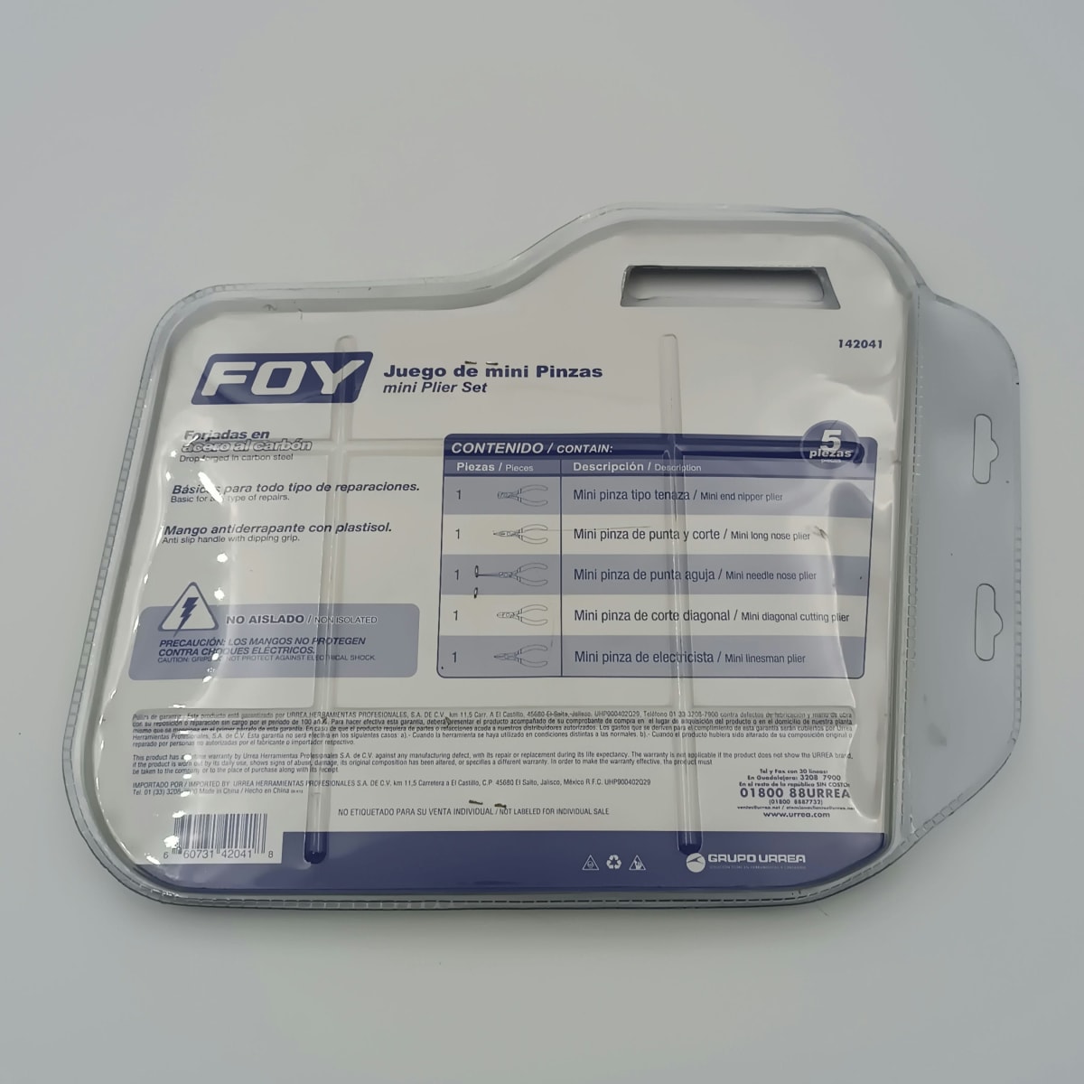 JUEGO DE 5 MINI ALICATES DE PINZAS 5 142041 - FOY-2