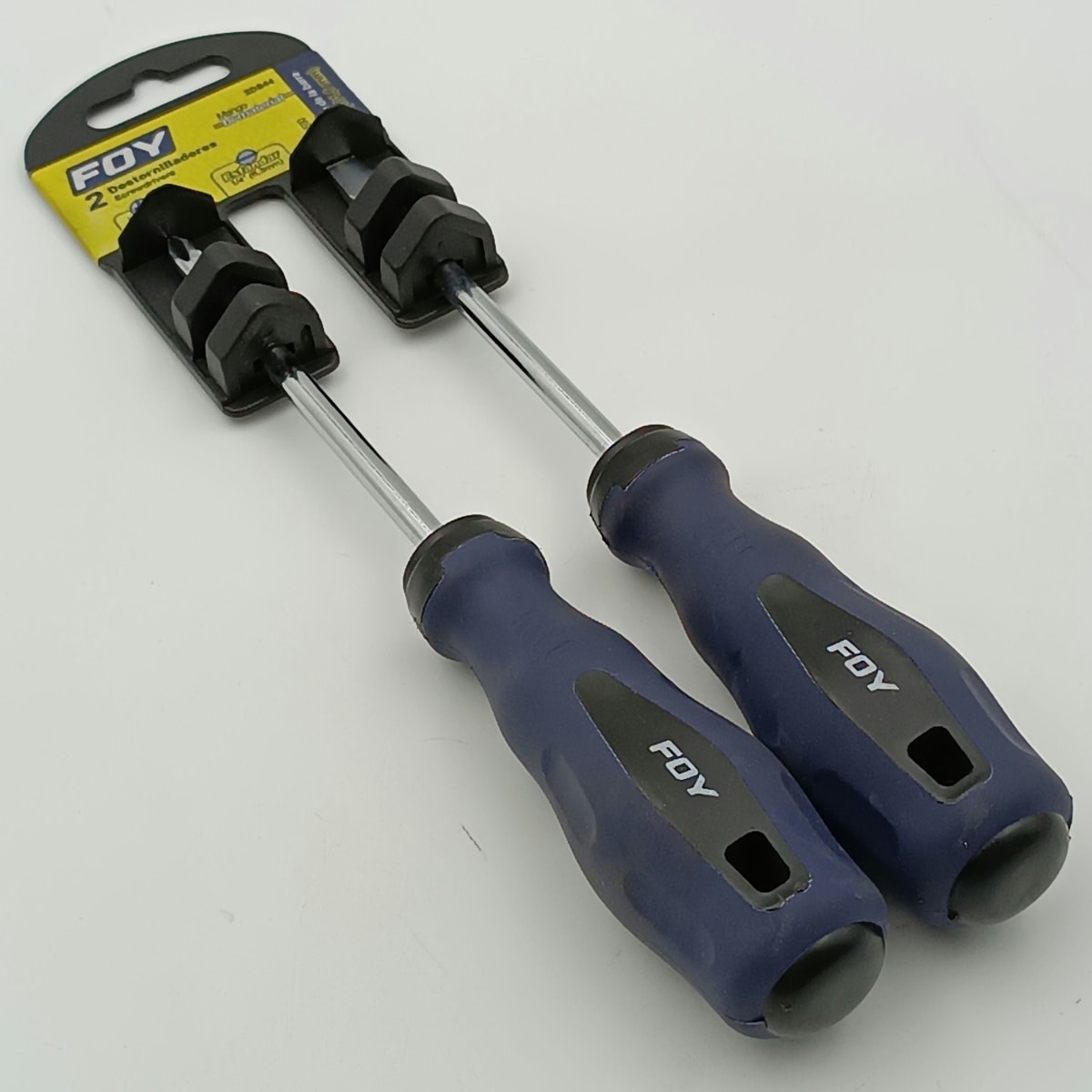 JUEGO DE 2 DESTORNILLADORES (PLANA1/4 X 4 Y PHILLIPS #2X4) MANGO BIMATERIAL . -2DB44-FOY- 0