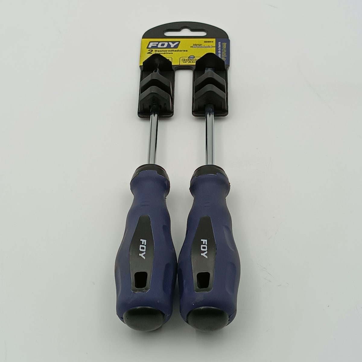 JUEGO DE 2 DESTORNILLADORES (PLANA1/4 X 4 Y PHILLIPS #2X4) MANGO BIMATERIAL . -2DB44-FOY-2