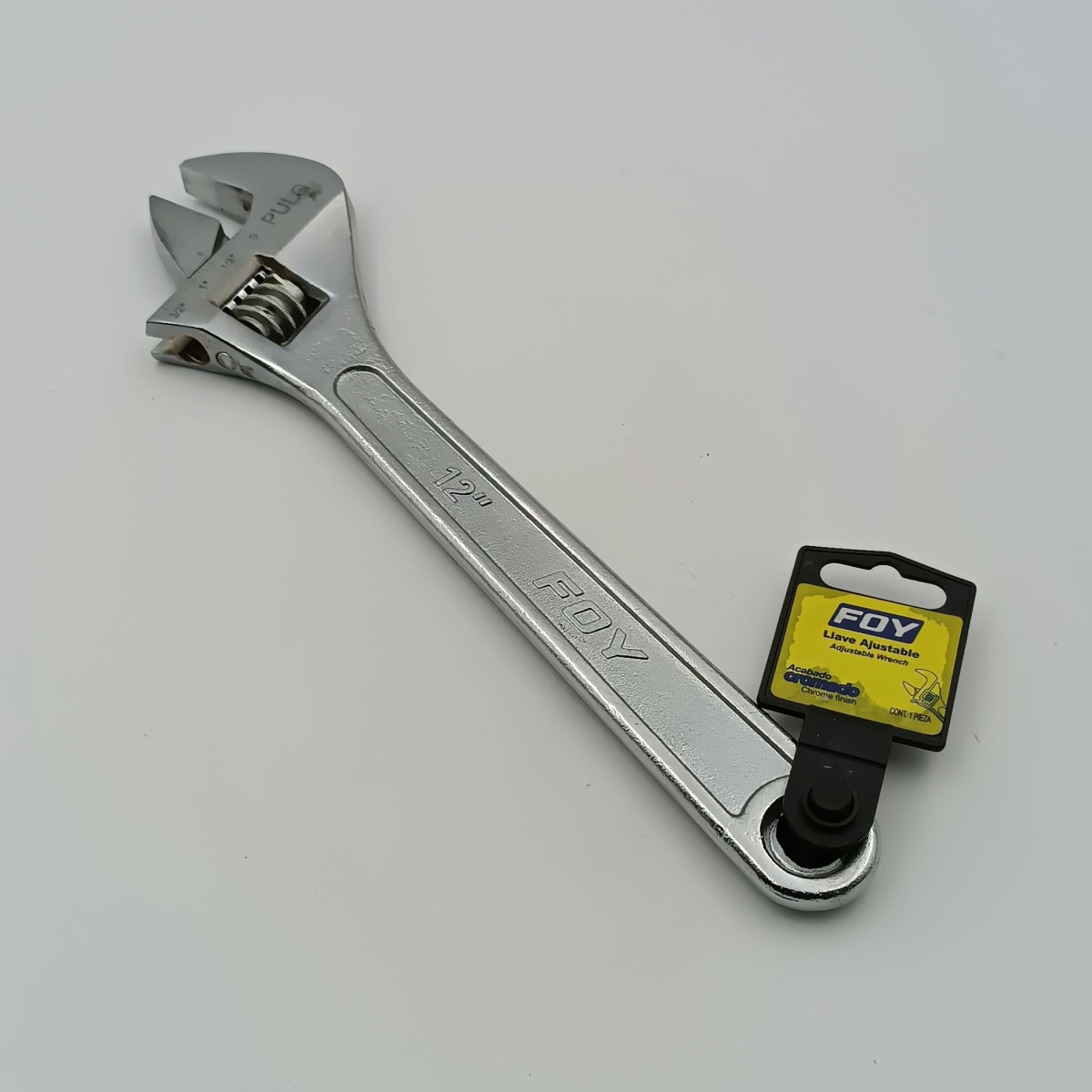 LLAVE AJUSTABLE 12 CROMADA. -140412-FOY-2