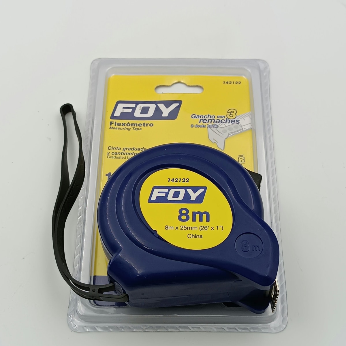 HUINCHA DE MEDIR 8M X 1 COLOR AZUL. -142122-FOY- 0