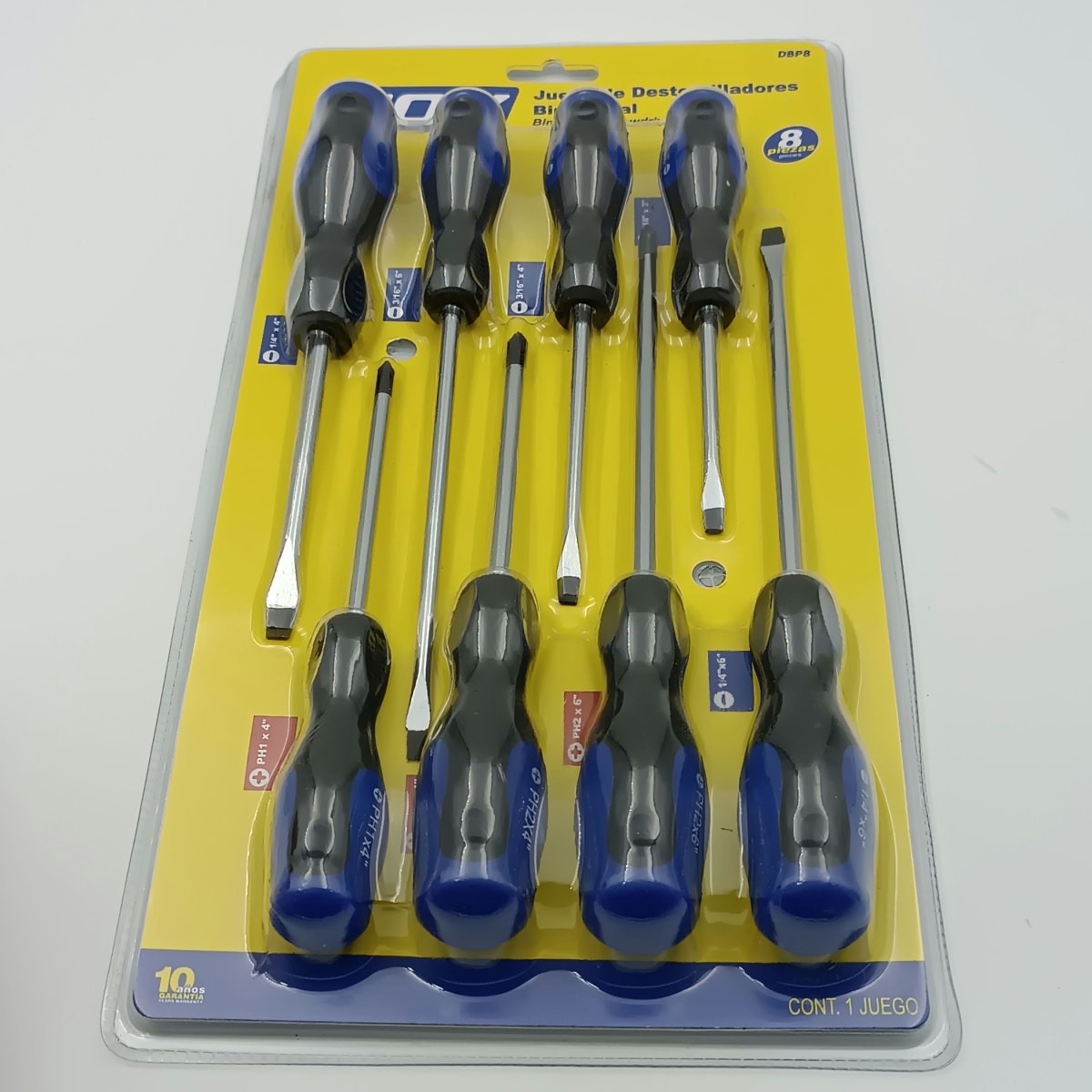 JUEGO DE 8 DESTORNILLADORES BIMETALICOS. -DBP8-FOY-2