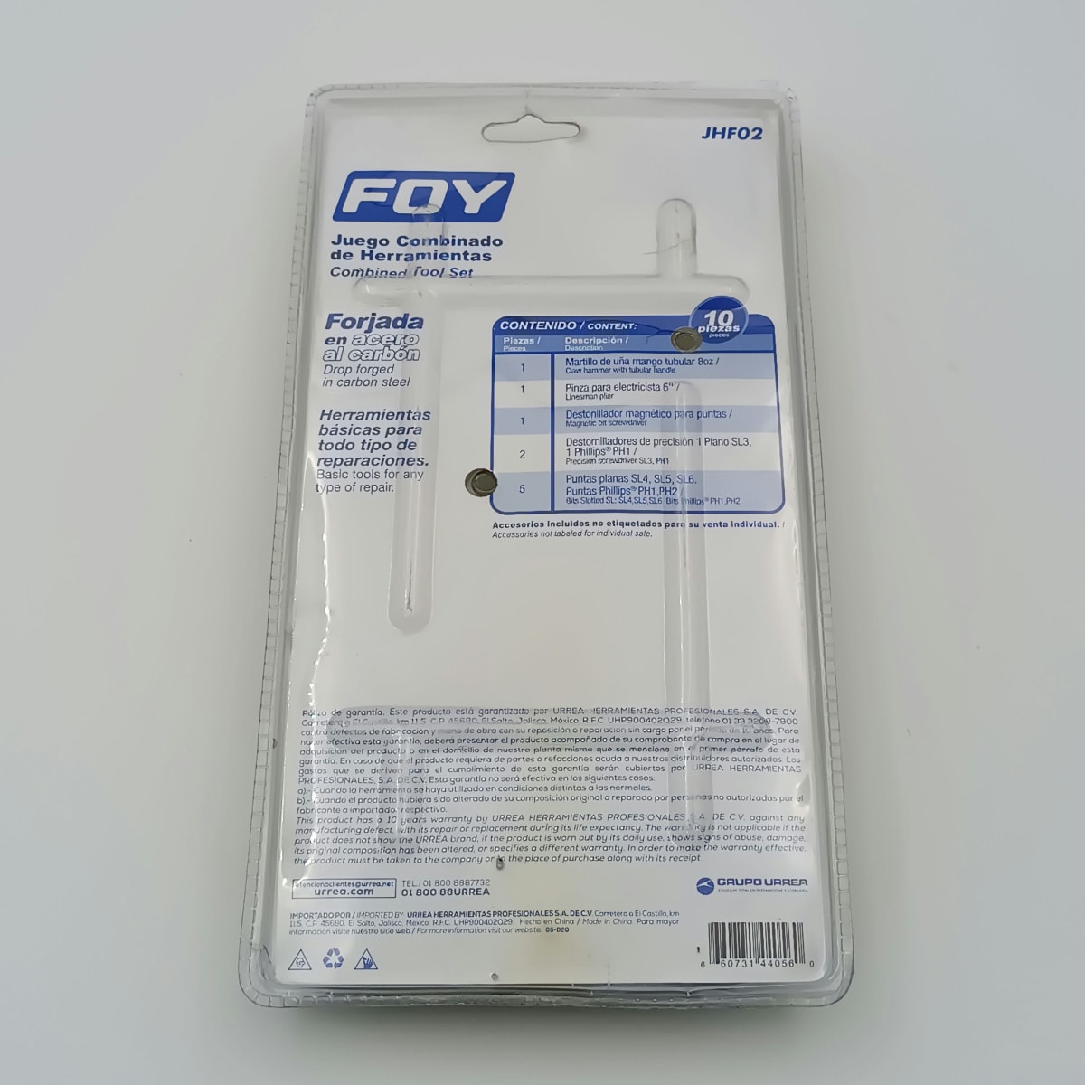 JUEGO DE HERRAMIENTAS COMBINADAS. 10 PIEZAS. JHF02-FOY-2