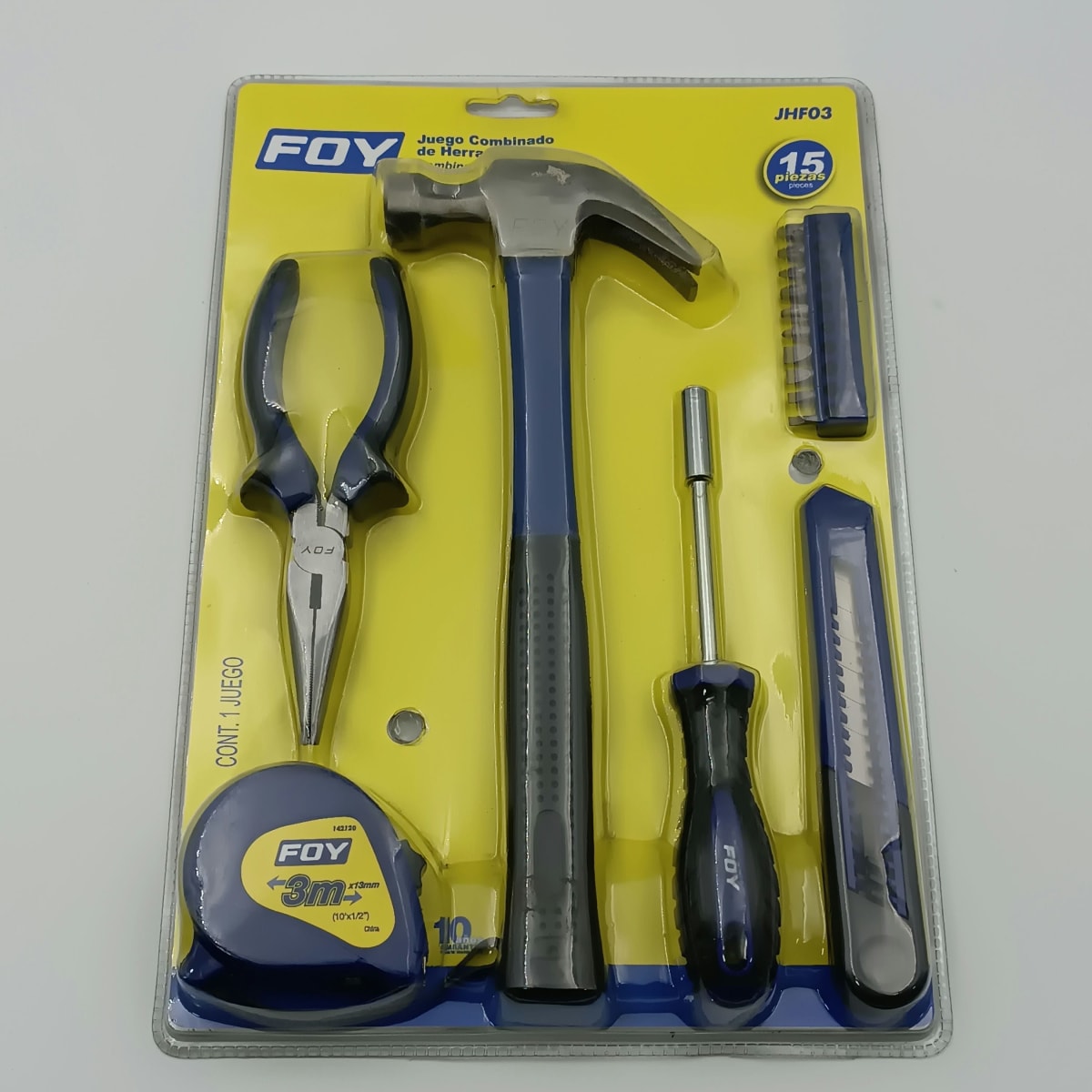 JUEGO DE HERRAMIENTAS COMBINADAS. 15 PIEZAS. JHF03-FOY- 0