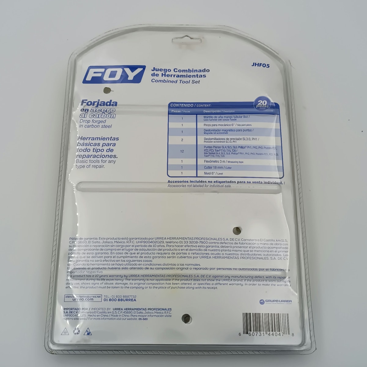 JUEGO DE HERRAMIENTAS COMBINADAS. 20 PIEZA. JHF05-FOY-3