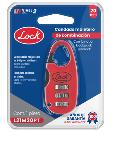 CANDADO COMBINACION MALETERO DE 20 MM. -L21M20PT-LOCK-2