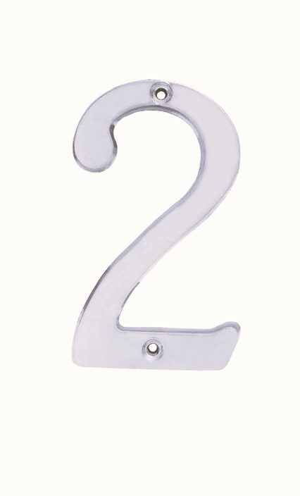 NUMERO DOS CROMO SATINADO DE 4. -L6802CS-LOCK- 0