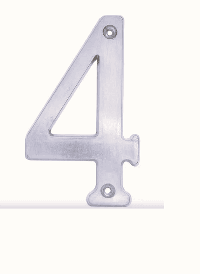 NUMERO CUATRO CROMO SATINADO DE 4. -L6804CS-LOCK- 0