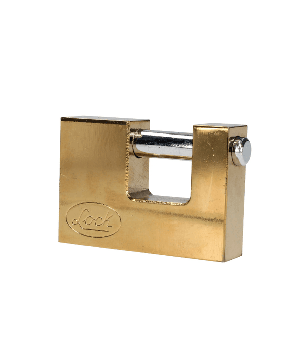 CANDADO PARA CORTINA METALICA. LATON BRILLANTE. 3 LLAVES. 80 MM. -L22C80ELBB-LOCK-2