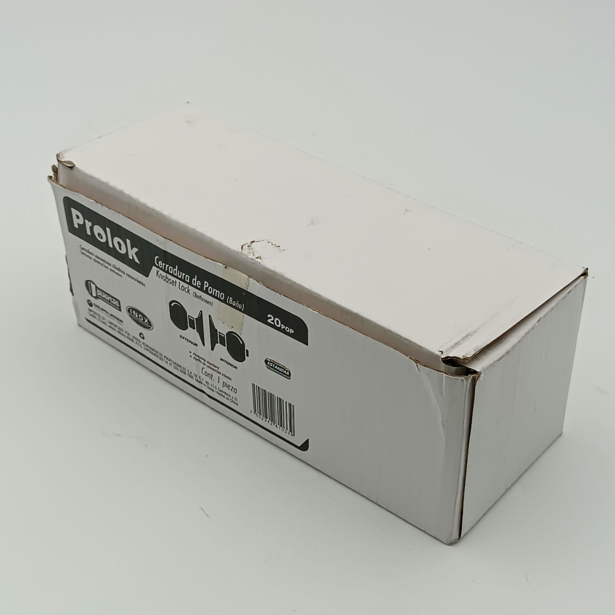 CERRADURA POMO CILINDRICO ACERO INOXIDABLE TIPO BOLA PARA BAÑO. 20POP-PROLOK-3