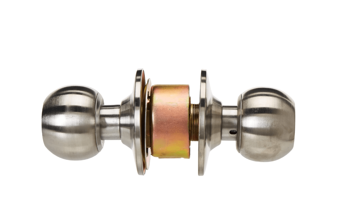 CERRADURA POMO CILINDRICO ACERO INOXIDABLE TIPO BOLA PARA DORMITORIO. 19POP-PROLOK-2