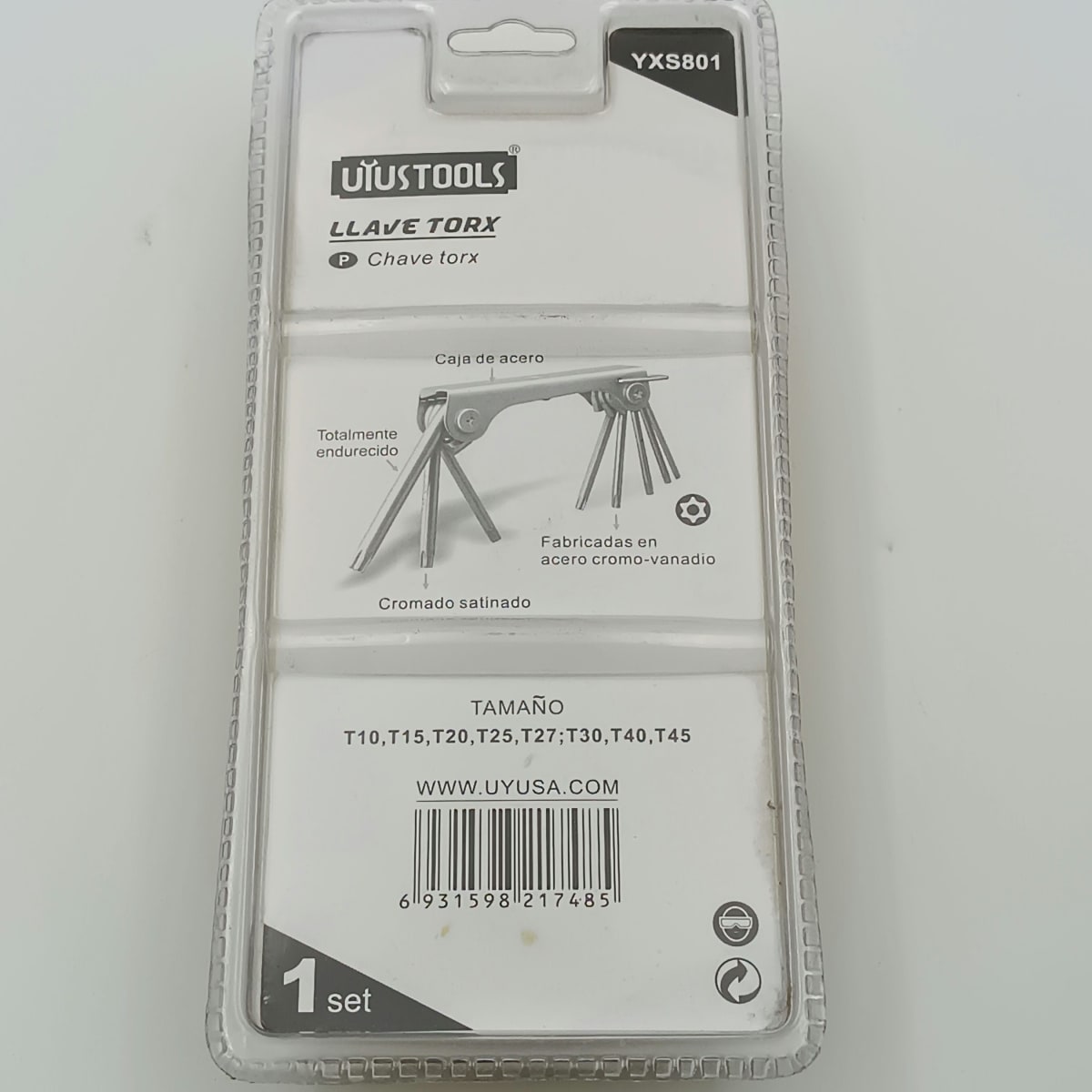 JUEGO 8 PCS LLAVE TORX T10-T45 UYUSTOOLSS. YXS8012