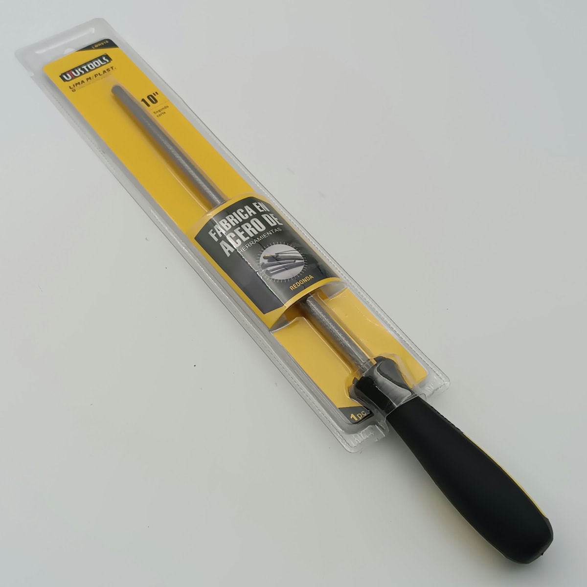 LIMA REDONDA 10 PULGADAS MANGO PLASTICO N°211 UYUSTOOLSS. LMR9102