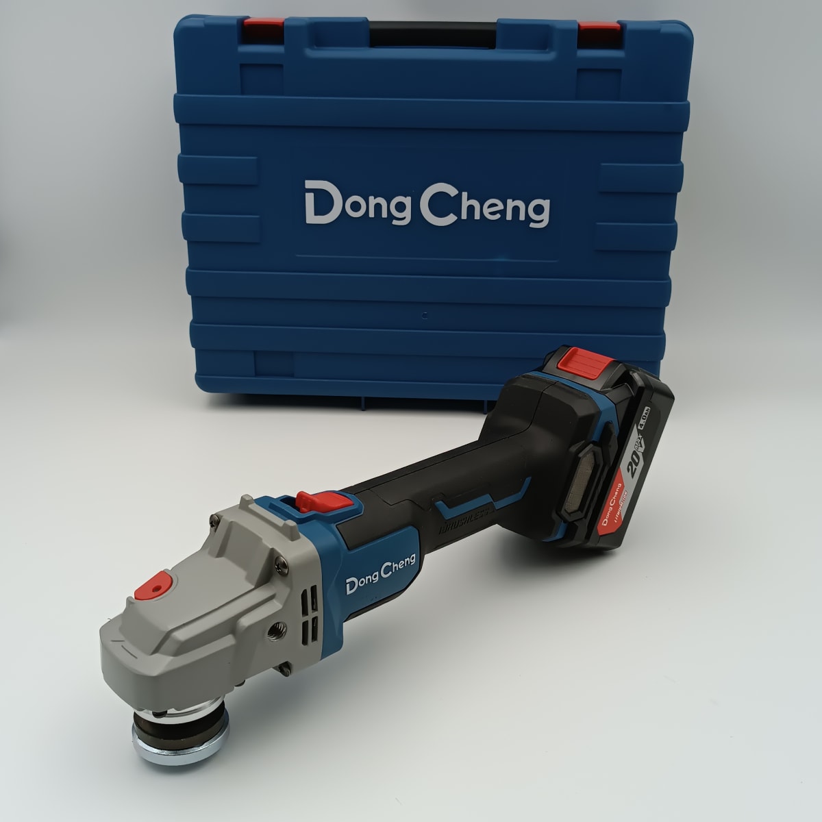 ESMERIL ANGULAR 4 1/2 20V 2BAT 4AH BRUSHLESS DONGCHENG DCSM03-115EM3