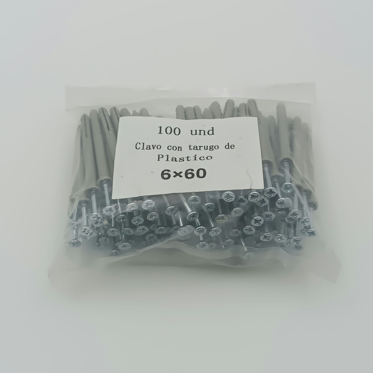 100 TARUGO CLAVO 6 X 60 MM. 0