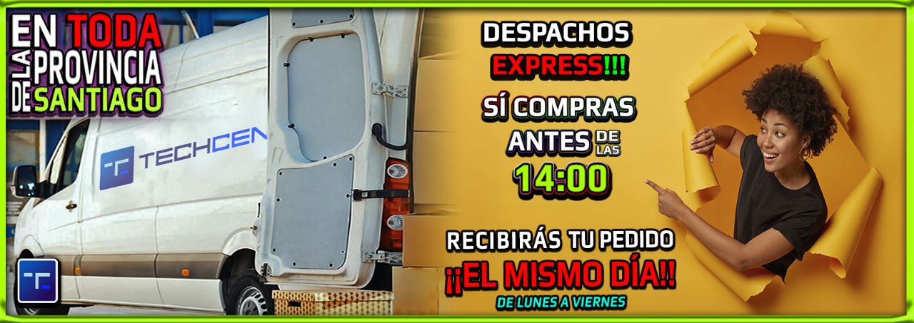 ¿Necesitas tu pedido lo antes posible? Todas las compras realizadas antes de las 14:00pm de Lunes a viernes ¡serán despachadas el mismo día en toda la provincia de santiago!