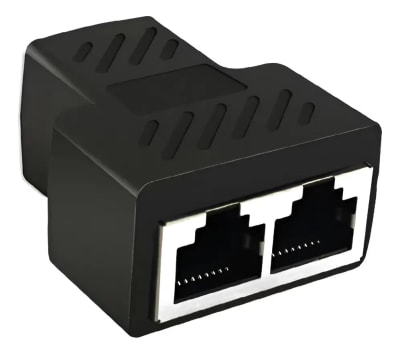 Adaptador Splitter Copla Rj45 Divisor 1 A 2 Vía Doble Puerto