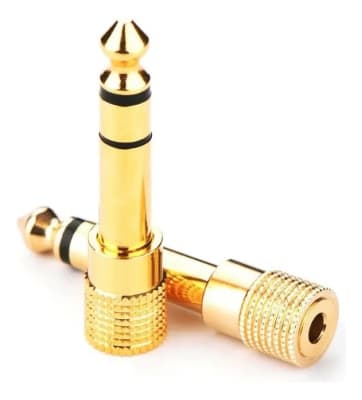Adaptador Audio Plug Oro 24k 6.35mm Macho A 3.5mm Hembra1