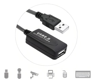 Cable Extensor Usb 2.0 Amplificado 5 Metros Macho A Hembra