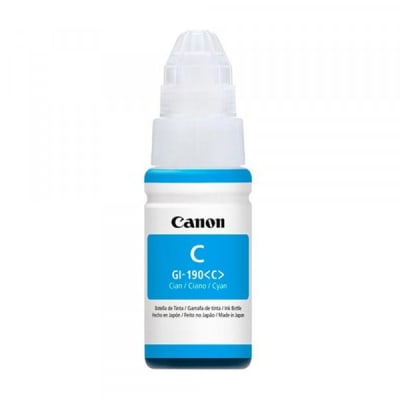 Botella De Tinta Canon Gi-190 Cyan Para Imp G-1100/G2100/G3100 7000 Pag 70 Ml1