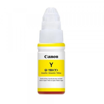 Botella De Tinta Canon Gi-190 Amarillo Para Imp G-1100/G2100/G3100 7000 Pag 70 Ml1