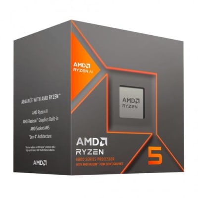 PROCESADOR AMD RYZEN 5 8400F AM5 6 NÚCLEOS 12 HILOS 4.2 - 4.7 GHZ 65W SIN GRÁFICOS1