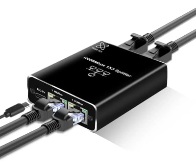 Divisor Ethernet 1 a 3 Gigabit Expansor de Red de 1000 Mbps Conmutador de red