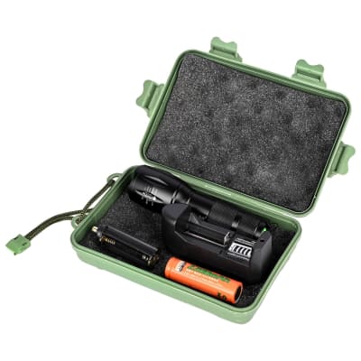 Linterna Led Con Zoom 1200 Mah Pila Recargable 18650 Con estuche1