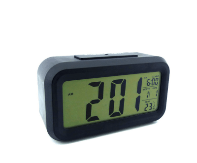 RELOJ DIGITAL DESPERTADOR 13.5X7cm MARCA TEMPERATURA Y FECHA1