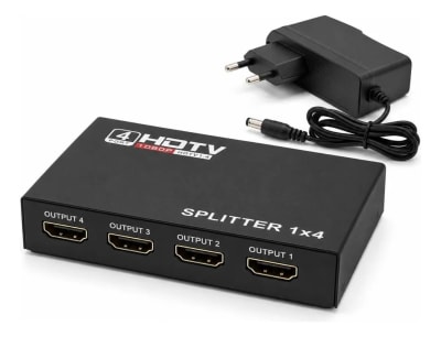 Splitter Hdmi Fhd 1080P 1X4 Metálico Activo Con Cargador1