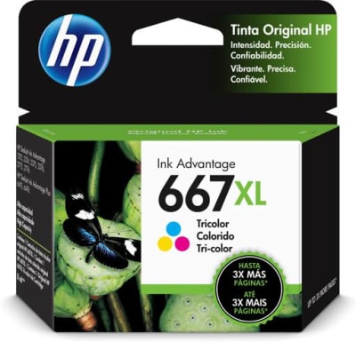 Cartucho Tinta Hp 667Xl Tricolor Rendimiento 330 Páginas 3Ym80Al1